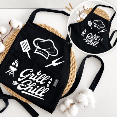 Престилка за барбекю Grill and Chill в черен цвят
