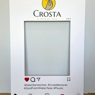 Instagram рамка с лого за заведение и хаштагове